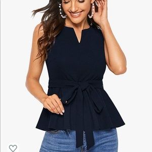 NWOT Blue Peplum Blouse